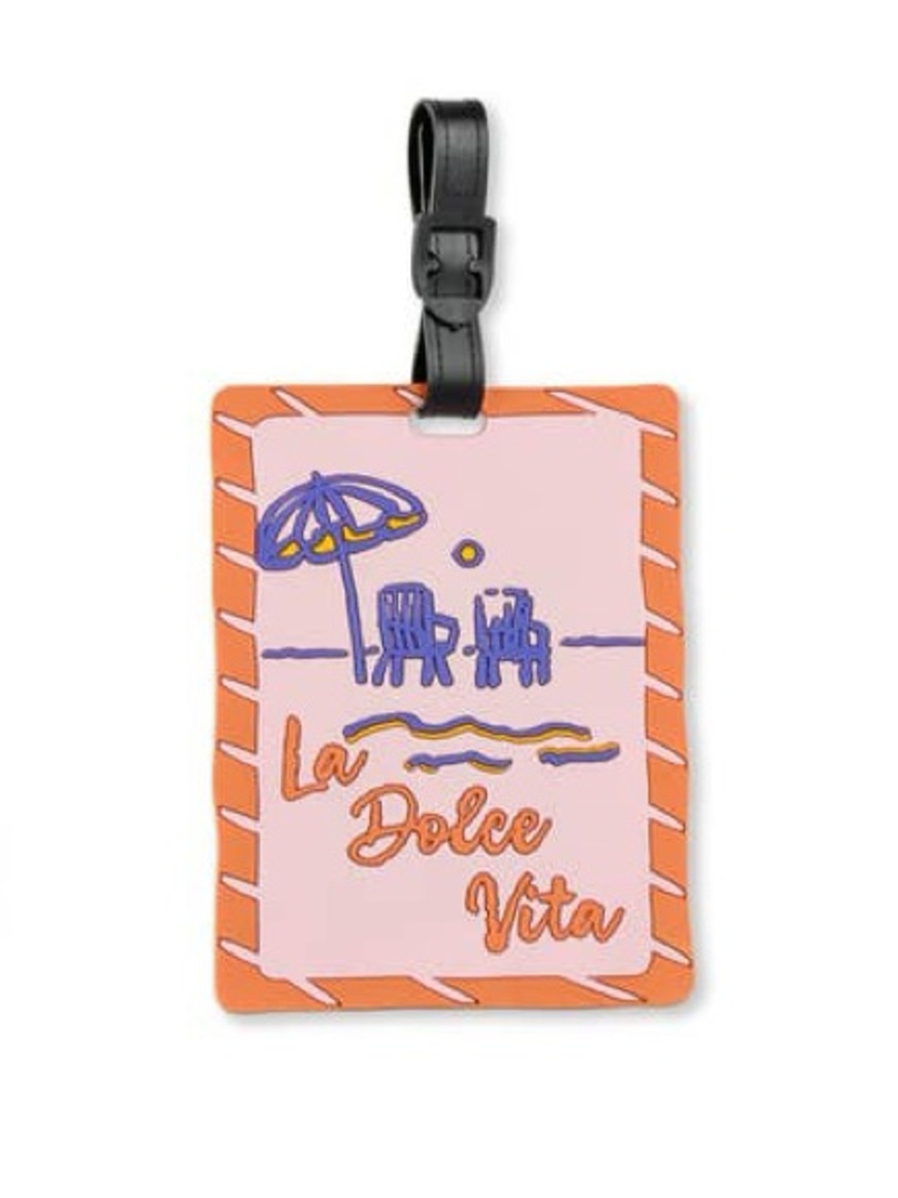 NWOT Core Home La Dolce Vita Silicone Luggage Tag, Pink / Purple / Orange